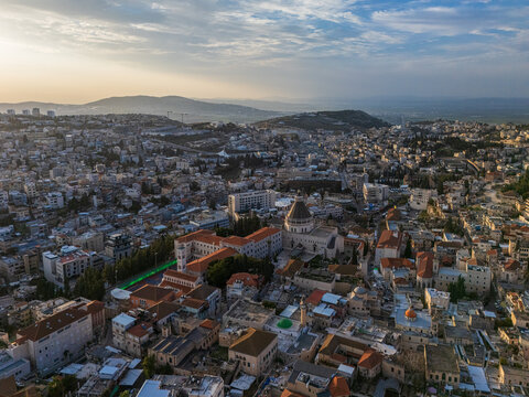 Aerial view of the city of Nazareth, Israel