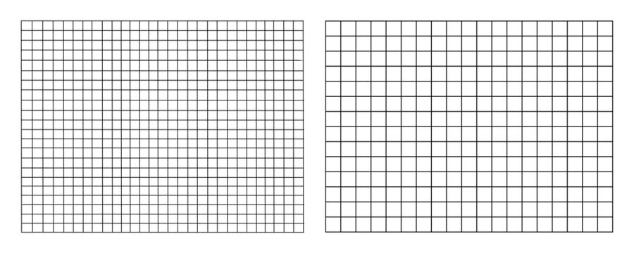 Lines cells notebook pattern, technical blank, grid banner set, square graph project texture, mockup template copybook, school checkered sheet backdrop