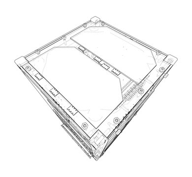 industrial equipment wireframe. Vector