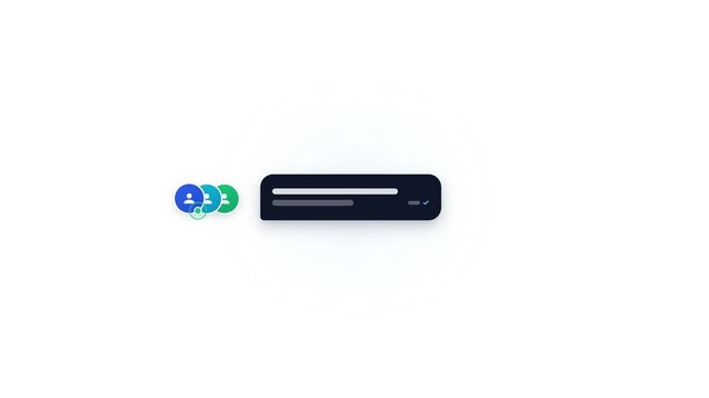 Group chat typing indicator transitioning into incoming speech bubble message