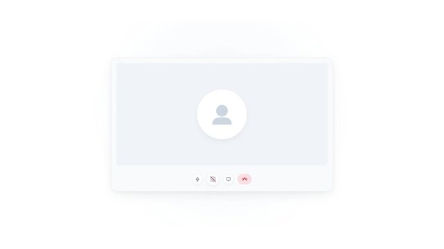 Camera off toggle animation with video preview placeholder transition