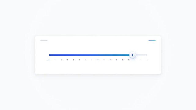Minimalist digital slider knob gliding smoothly along horizontal track in seamless loop