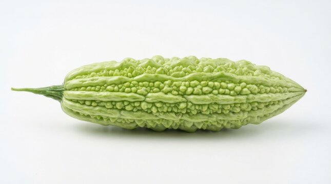 Fresh bitter melon vegetable isolated on white background