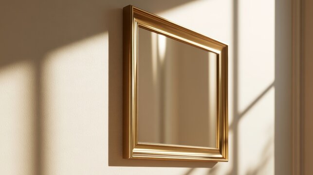 Polished gold frame in a simple still life setting