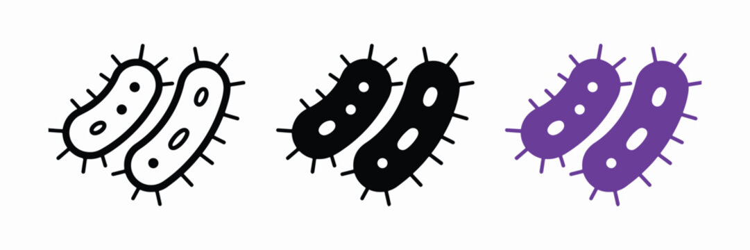Simple virus drawing icon set.Coronavirus Bacteria. Coronavirus Concepts - stock vector.
