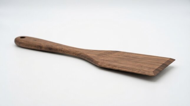 Wooden spatula kitchen utensil isolated on white background