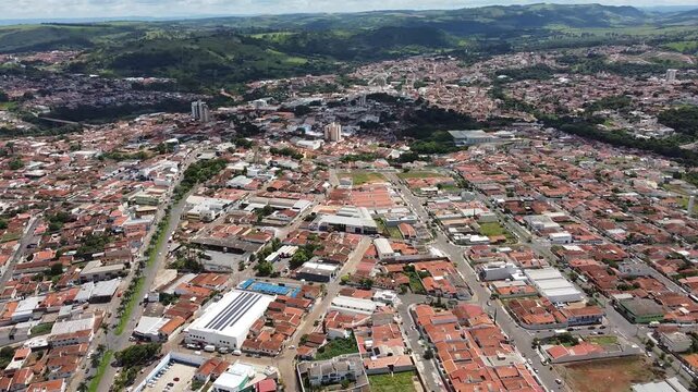 Aerial Drone View of São José do Rio Pardo City in São Paulo, Brazil