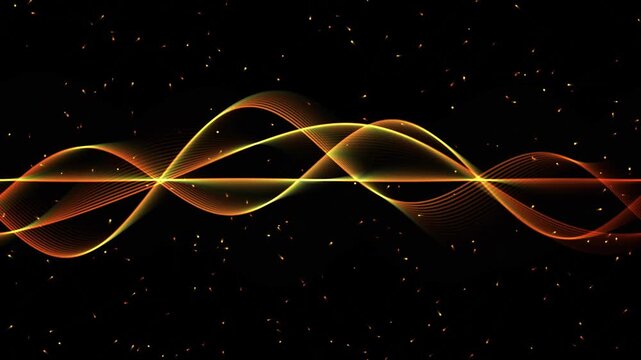 Kinetic Orange Energy Waves and Particles 4K Motion Video