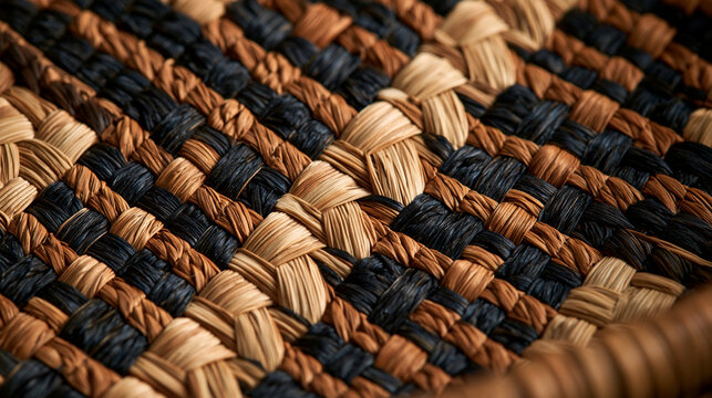 Traditional Woven Basket Pattern and Texture in Close-up