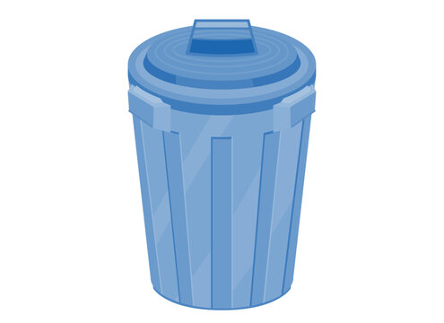 青いプラスチックのゴミ箱