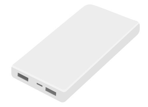 白いモバイルバッテリーのイラスト