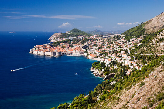 Old city of dubrovnik along the dalmatian coast