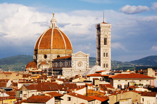 Duomo di firenze cathedral with dome and bell tower