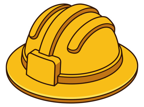 Yellow construction hard hat icon