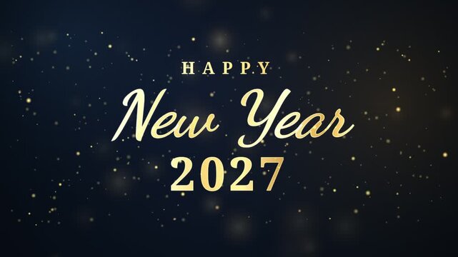 Happy New Year 2027 Celebration Design With Sparkling Stars Background