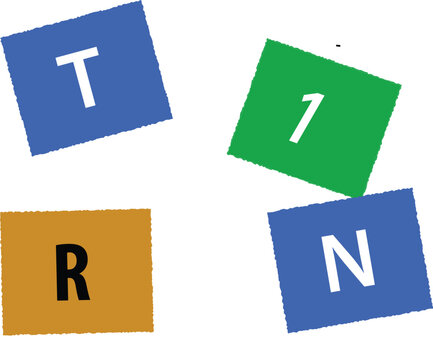 Colorful square blocks featuring scattered letters and a number arranged creatively to form a playful educational concept for children learning basics