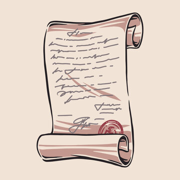 Ancient scroll with elegant handwriting