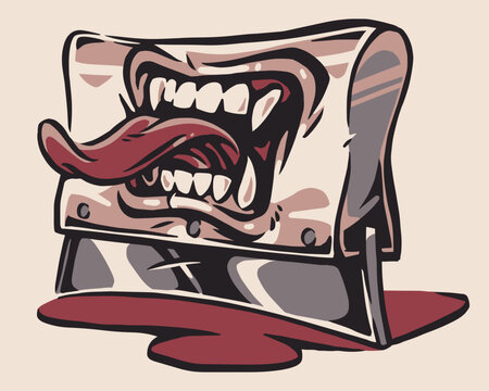 Cartoonish paintbrush with exaggerated