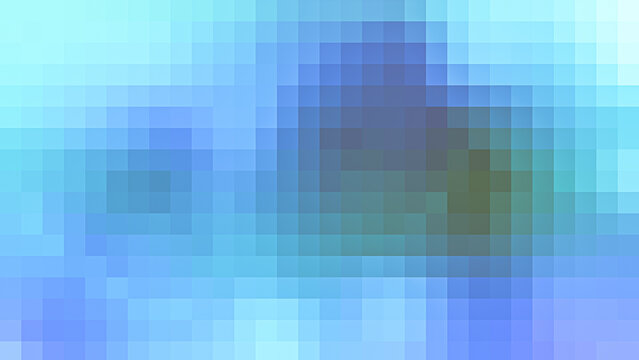 Abstract pixelated mosaic texture background, cyan and blue digital pattern, pixel art gradient surface