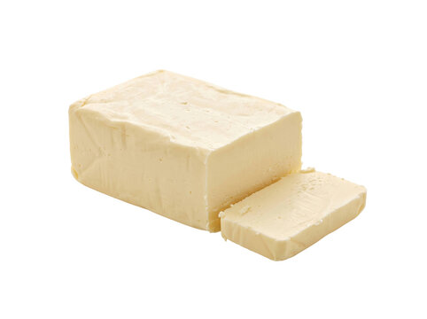 Butter Block With Cut Slice on a transparent background