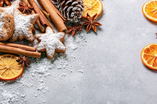 Festive Gingerbread Cookies with Cinnamon and Dried Orange