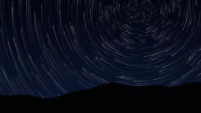 夜空をめぐる星の軌跡
