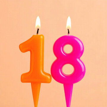 18th birthday candles marking the transition to adulthood