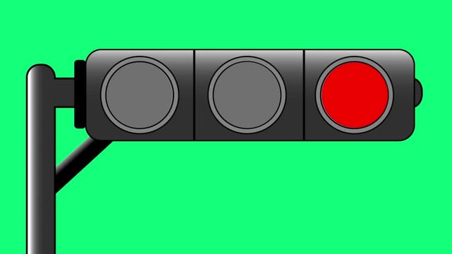 Video illustration of a traffic light with a green background.