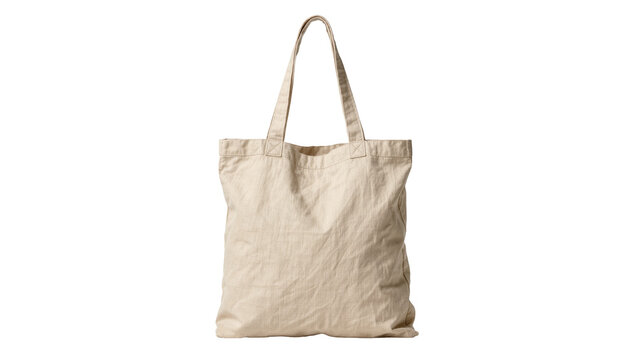 Isolated plain off-white textile reusable shopping bag for eco-friendly product branding