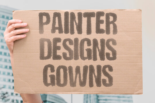 "Painter designs gowns" Canvas artist turns bold brushwork into flowing evening wear. PAINTER. DESIGNS. GOWNS. ARTIST. FASHION.