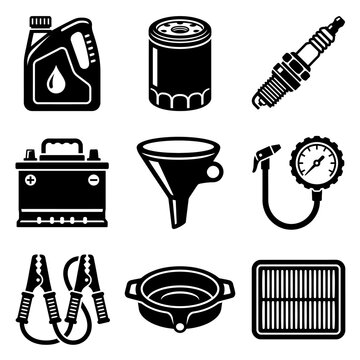 Car Maintenance Tools Icons