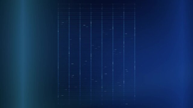 Blue wireframe cylinder with fine grid and luminous data points animation loop