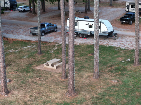 Travel Trailer Camping at Cowford County Campground Along the Tennessee River