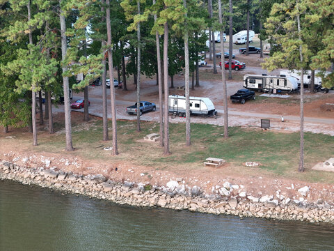 Travel Trailer Camping at Cowford County Campground Along the Tennessee River