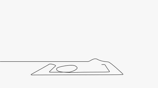 Continuous Line Art Animation Of Architect Using Compass Drawing Blueprint Engineering Design   