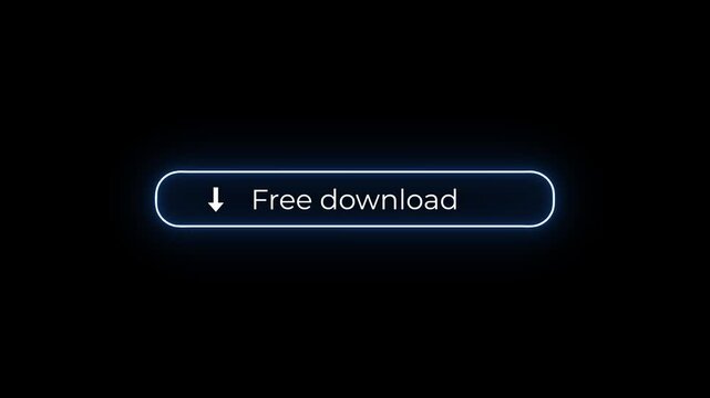 neon glowing free download button ui animation with pulsing line effect.