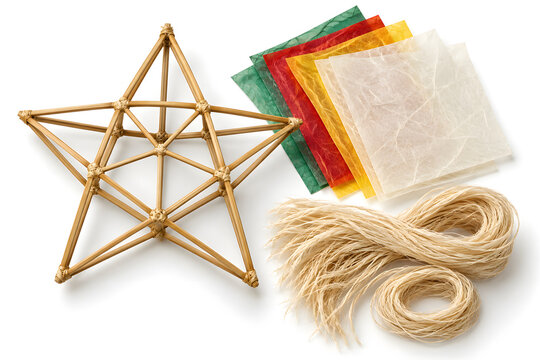 Filipino Parol Making Materials with Bamboo Frame