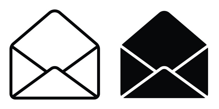 Open envelope with letter line icon, outline vector sign, linear style pictogram isolated on white. Message symbol, logo illustration. Editable stroke. Pixel perfect