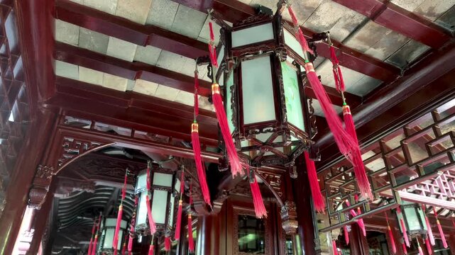 Yuyuan Garden, Shanghai, China, Asia - Tassel Lanterns