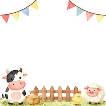 farm animals birthday card theme 