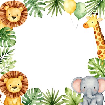 INVITATION BIRTHDAY CARD FOR KIDS , ANIMALS THEME