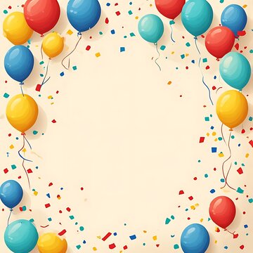 vector illustration of a colorful balloons invitation