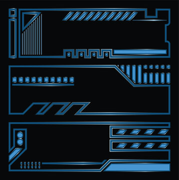 Blue technology frame, modern tools, background design