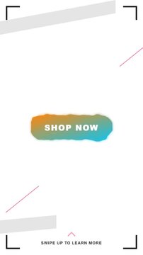 Modern vertical social media call to action button with liquid glass morphing gradient kinetic typography