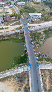 Aerial View of a Dried Up Canal