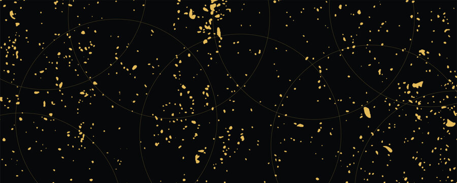 Gold glitter texture on a black background. Holiday background. Golden explosion of confetti. Golden grainy abstract texture on a black background. eps 10