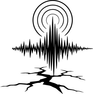 Earthquake Seismic Wave and Ground Crack Vector Illustration