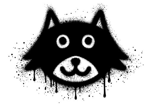 FOX in graffiti style with black spray paint.