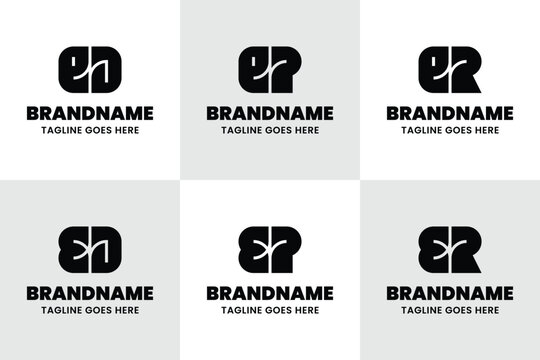 Letters EJ EP ER Monogram Bold Logo Set, for JE PE RE Initials Brand