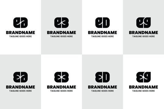 Letters EA EB ED EG Monogram Bold Logo Set, for AE BE DE GE Initials Brand